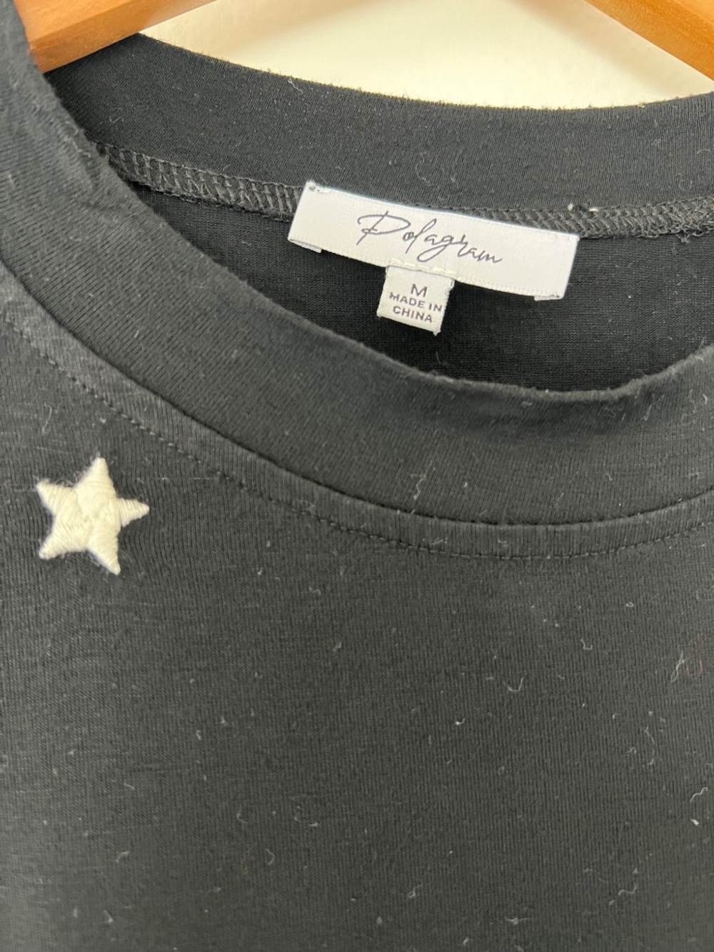 Polagram Black Star Embroidered Tee Celestial T-Shirt M - Picture 2 of 3